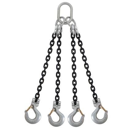Crosby 4-Leg Chain Sling with Sling Hooks Grade 100